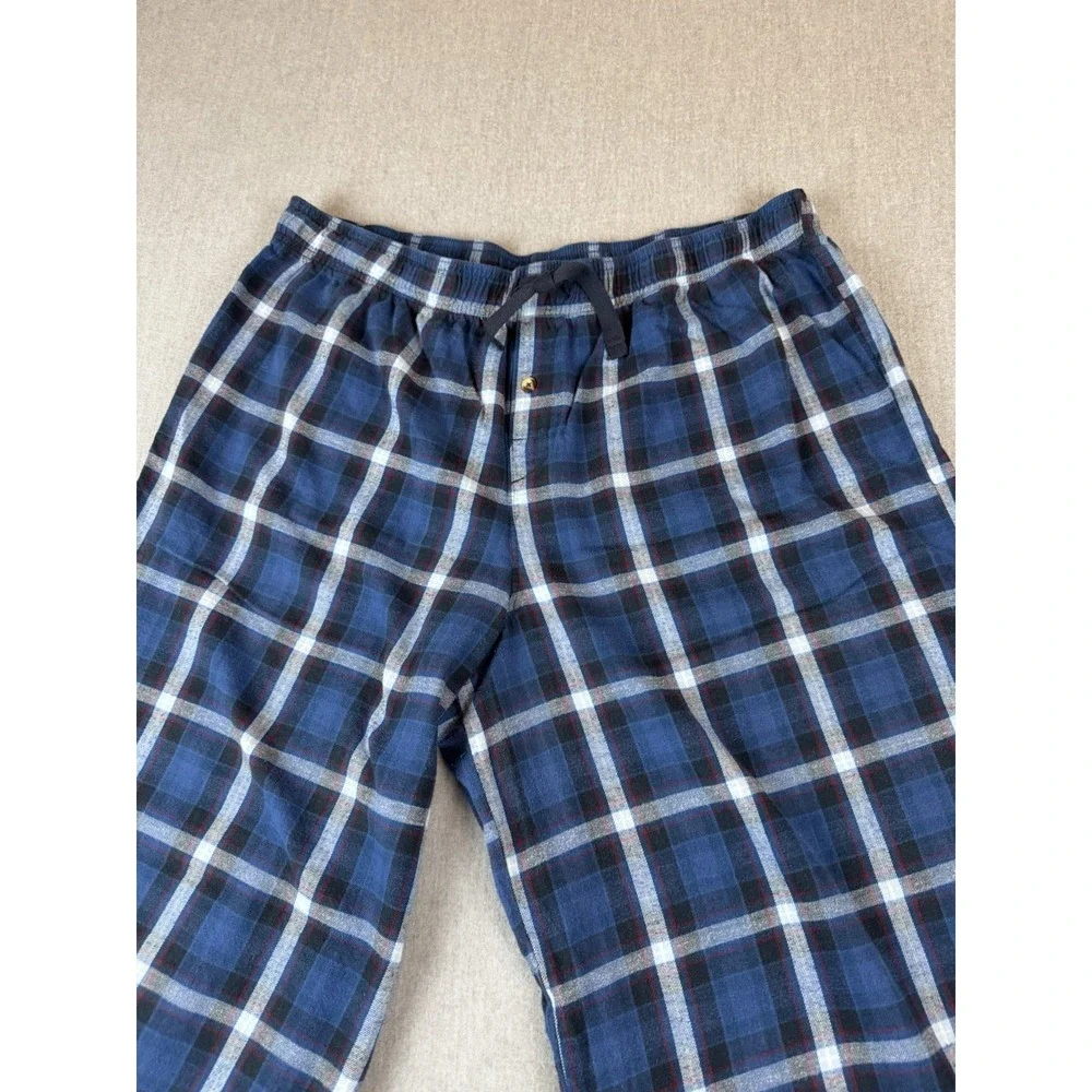 Disney Store Men Sleepwear XL Blue‎ Plaid Mickey Mouse Embroidered Back Pocket